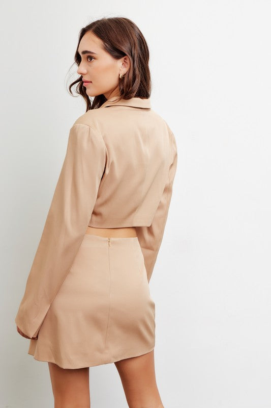 Camel Chic Crop Blazer