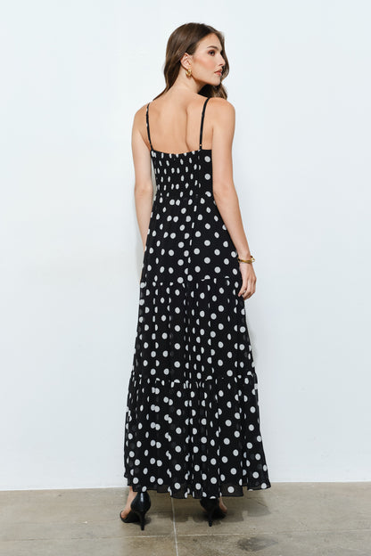 Noches de Luna Polka Dot Maxi Dress